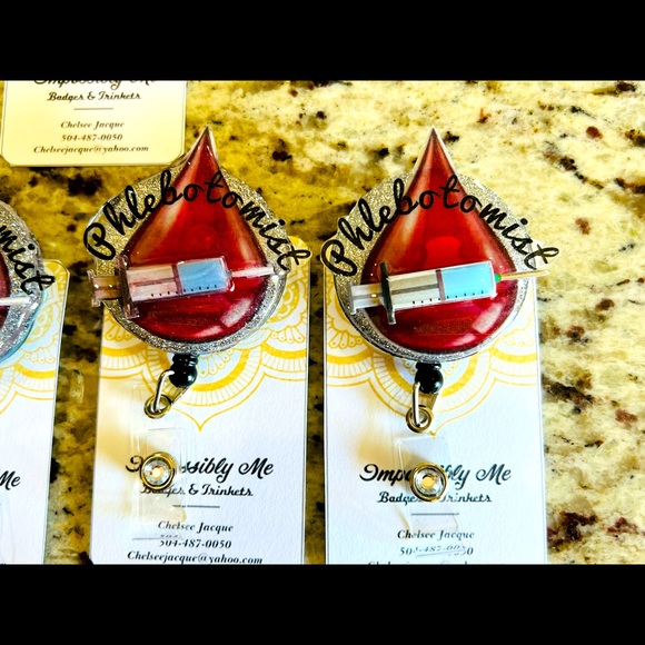 Phlebotomist badge reel, badge pull. Customized. - Picture 4 of 5